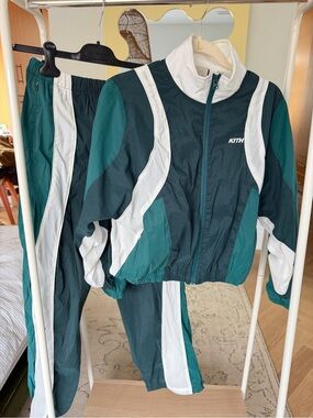 Kith Teal, Dark Green & White Retro Track Suit